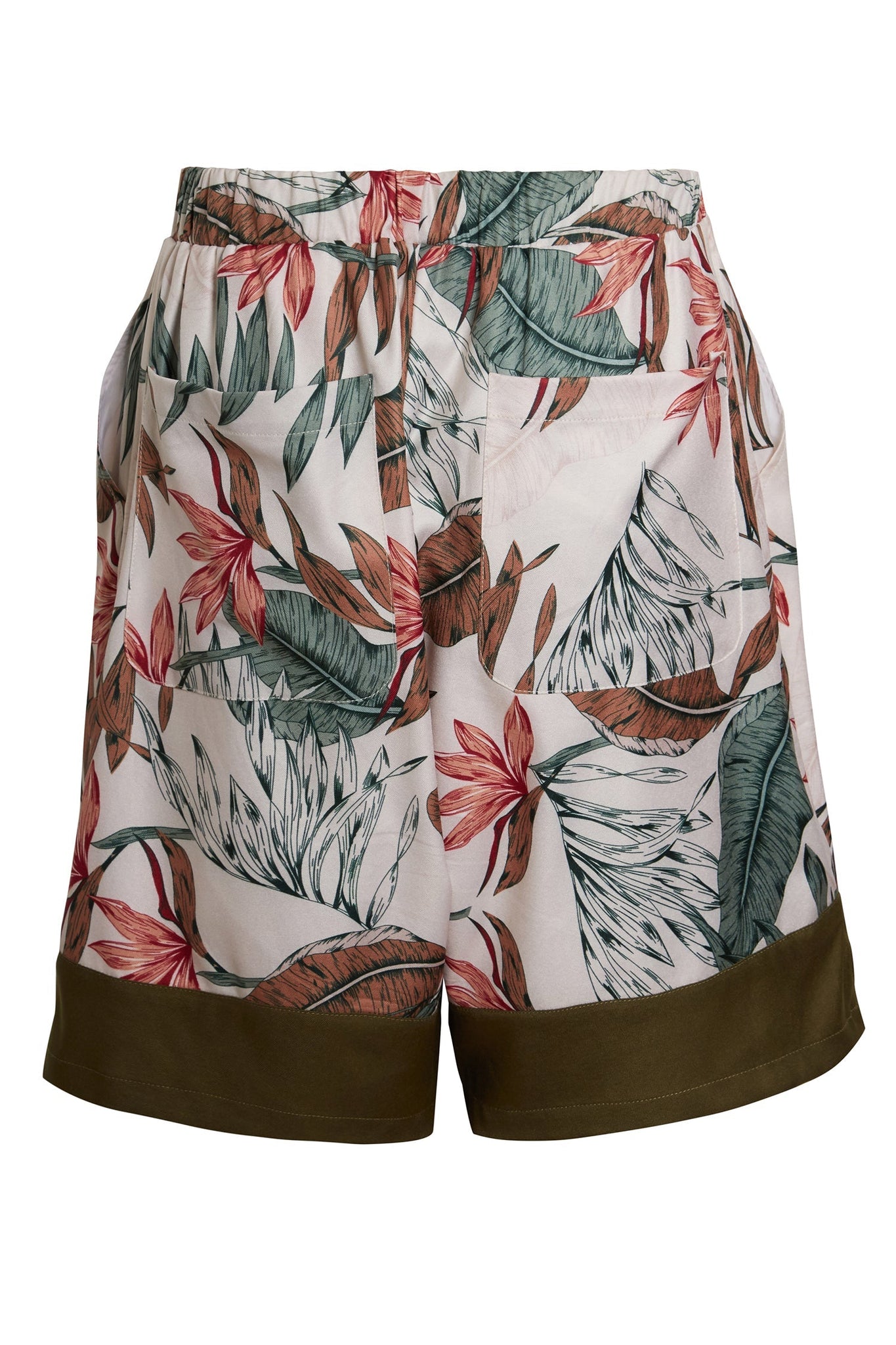 CONTRAST HEM FLORAL PRINT SHORT